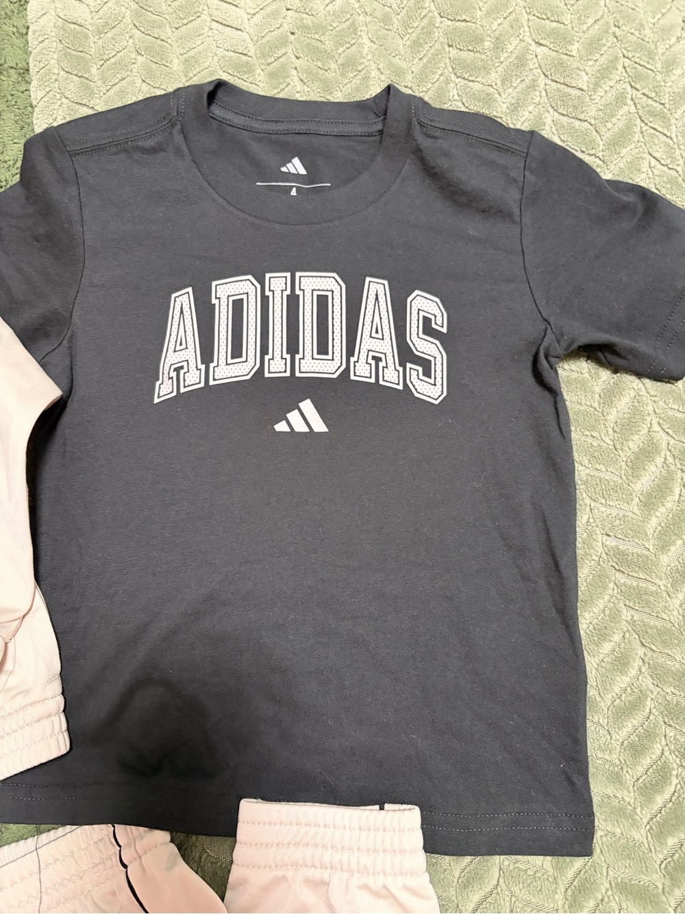 adidas Beige Track Jacket & Pants Set with Black Logo Tee - Picture 2 of 6
